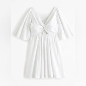 A&F Cutout Poplin Mini Dress in White